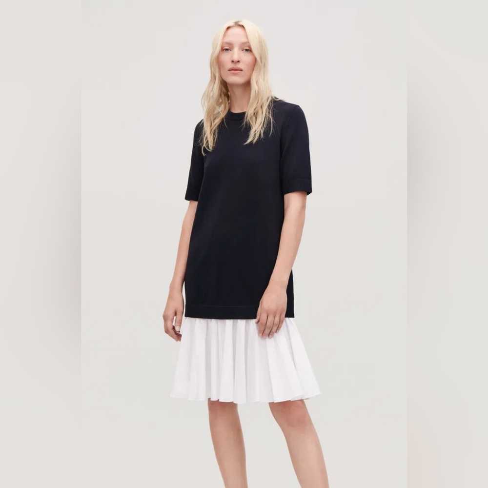 COS Paneled Knit Midi Dress Size XS